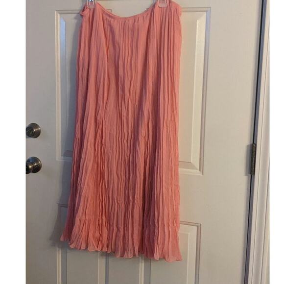 Ruby Road Dresses & Skirts - Chiffon Pink Coral Midi Skirt with Liner, Size 16